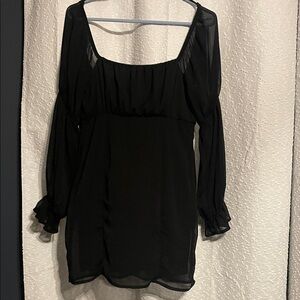 Black Dress with sheer sleeves
